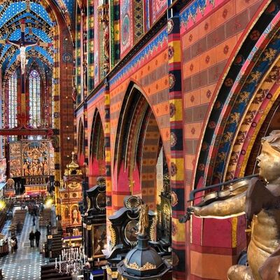 Klassenfahrt Krakau - Innenansicht der Marienkirche