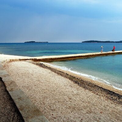 Klassenfahrt Istrien - Strand in Fazana